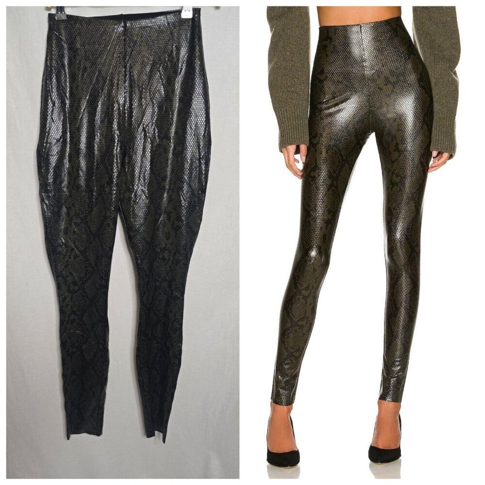 Commando SLG50 Faux Leather Animal Print Legging Moss Snake ( 1X ) New With Tags